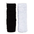 Stretch Cord for Jewelry Making - 1mm Black & White Elastic String 300ft