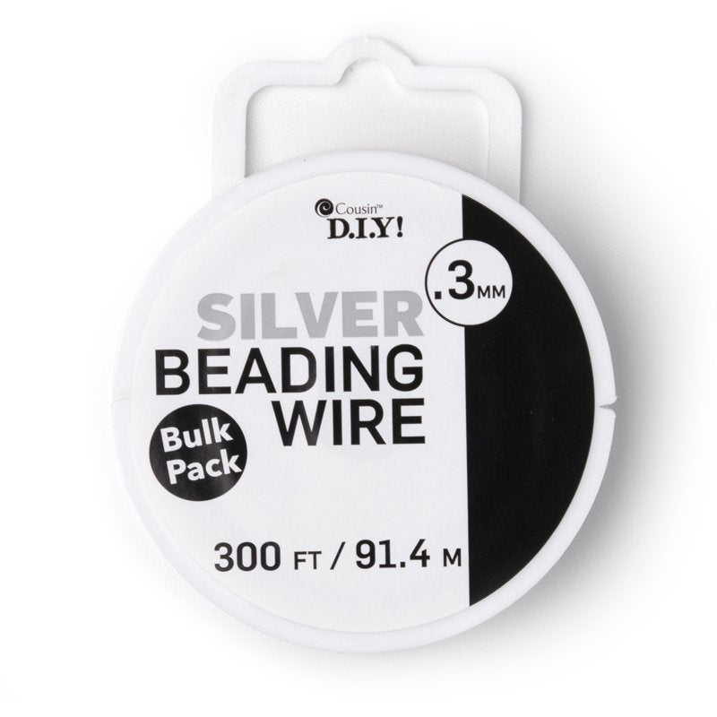 Jewelry Beading Wire Roll - Silver Finish, 0.3mm x 100 Yards for Jewelry Making