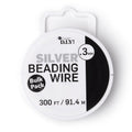 Jewelry Beading Wire Roll - Silver Finish, 0.3mm x 100 Yards for Jewelry Making