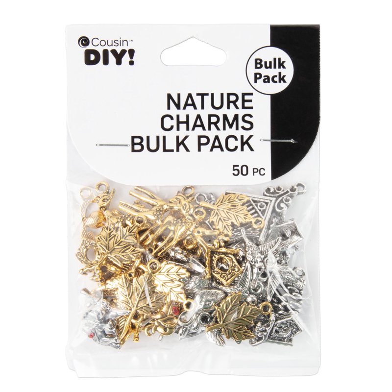 Jewelry Charm Assortment Set - Silver & Gold Mix, 50 Pieces for DIY Jewelry Making