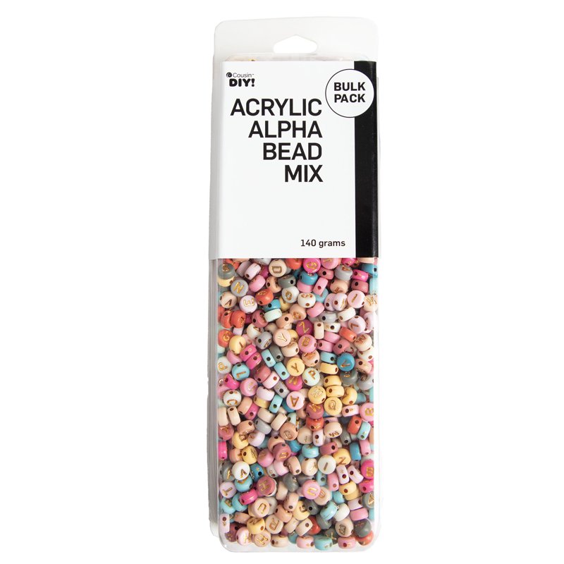Multicolored Alphabet Bead Mix - 1000 Acrylic Letter Beads for Jewelry & Crafts