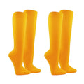 Unisex Soccer Knee High Athletic Socks - 2 Pairs, Medium, Like Brazil Yellow