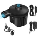 Electric Air Pump Portable Inflator & Deflator for Inflatables - 110V/12V, 3 Nozzles