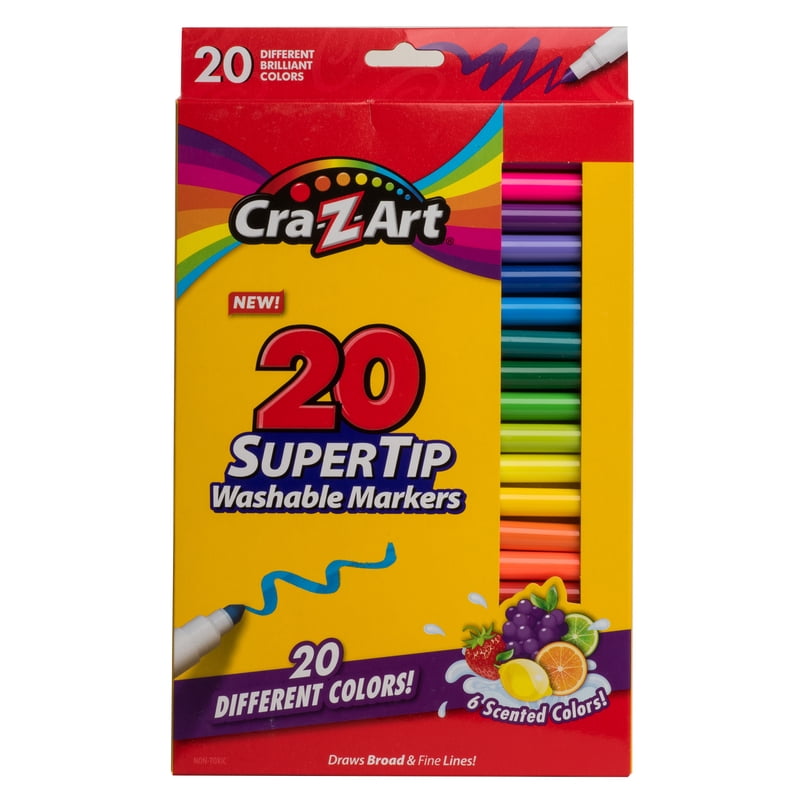 Washable Art Markers Set - 20 Bright Colors for Kids & Beginners