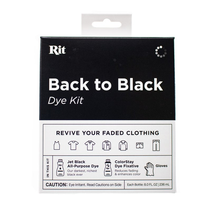 Black Fabric Dye Kit for Restoring Faded Clothing - 2x8 Fl Oz