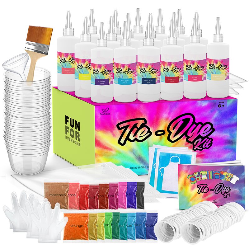 DIY Tie Dye Kit for Kids & Adults - 18 Colors, Complete Craft Set