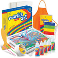 Kids Marbling Art Kit with Water Paints, Guide & Accessories — Creative Craft Supplies for Ages 8-12