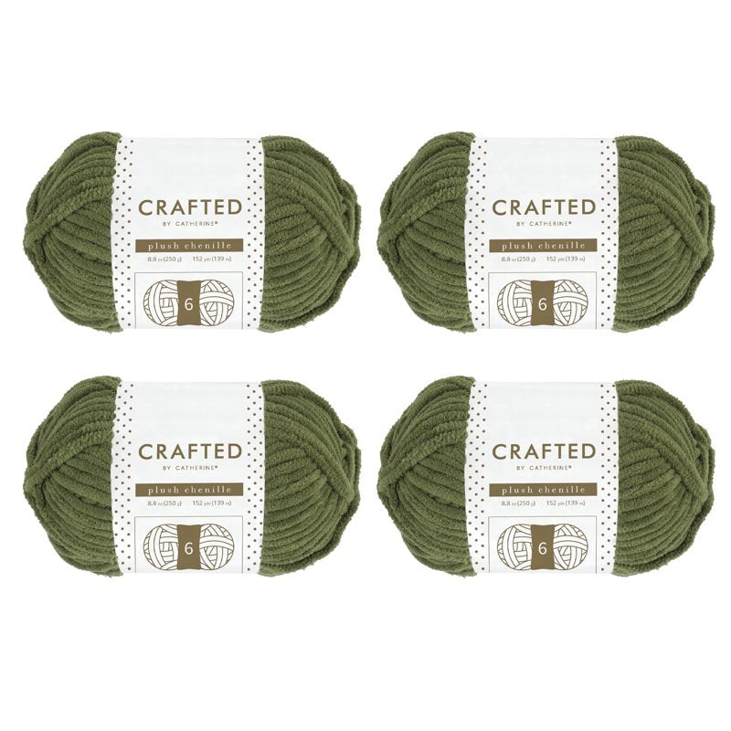 Super Bulky Chenille Yarn for Knitting & Crocheting - 4 Pack, Soft & Durable