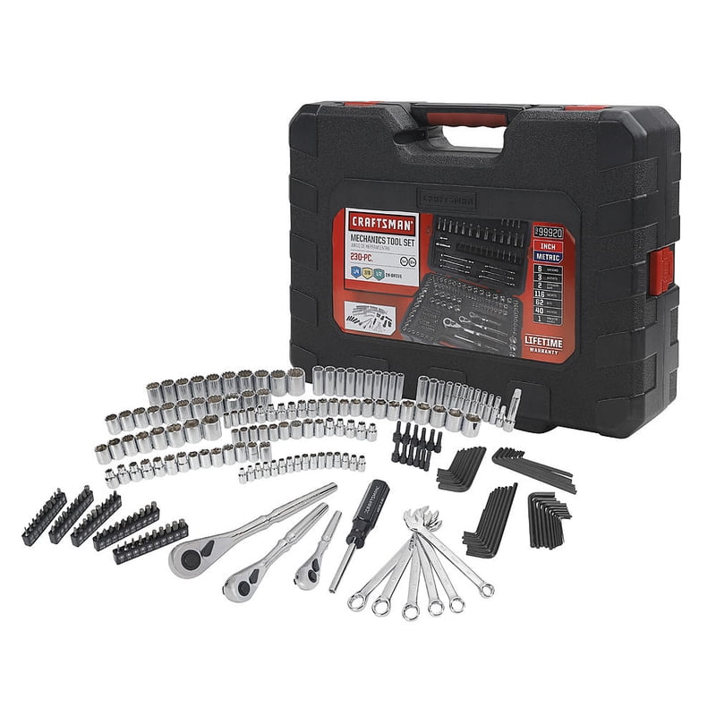 Mechanic's 230-Piece Tool Set with Sockets, Wrenches & Ratchets
