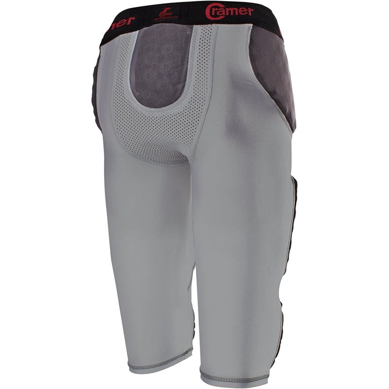 American Football Girdle with Integrated Hip, Tail, Thigh & Knee Pads - Medium Gray