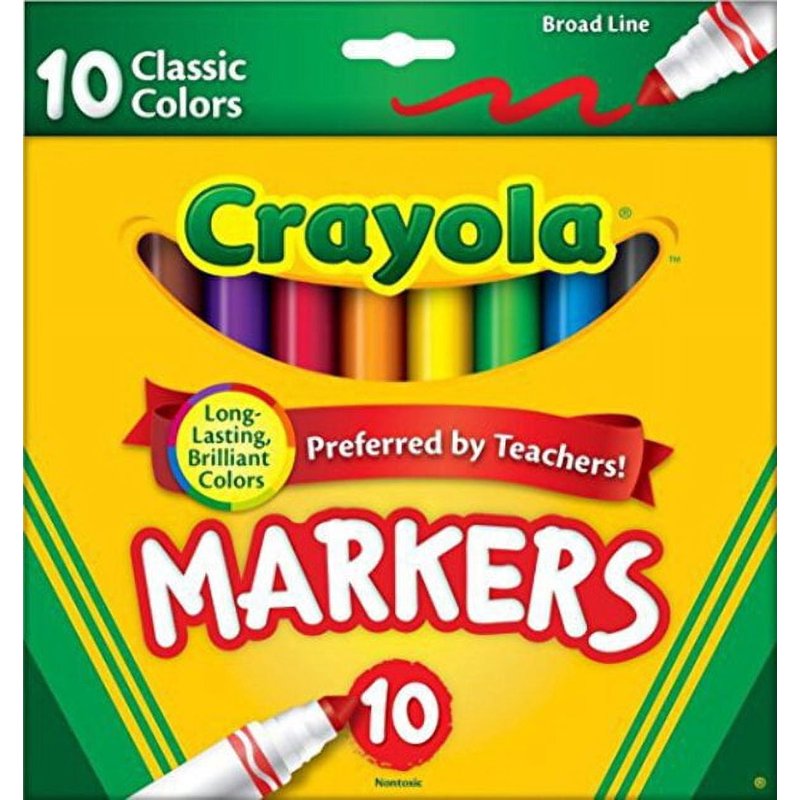 Crayola 10 Count Classic Broad Line Markers - 3 Pack for Art & School
