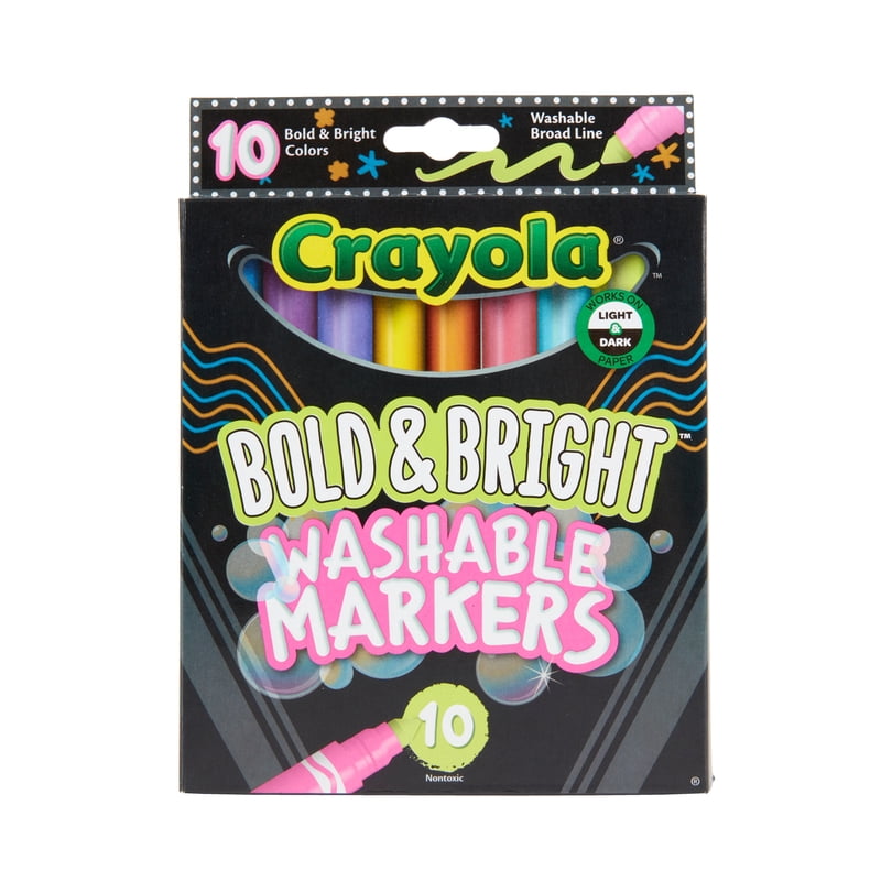 Crayola Broad Line Markers Set - 10 Bright & Washable Kids Art Supplies