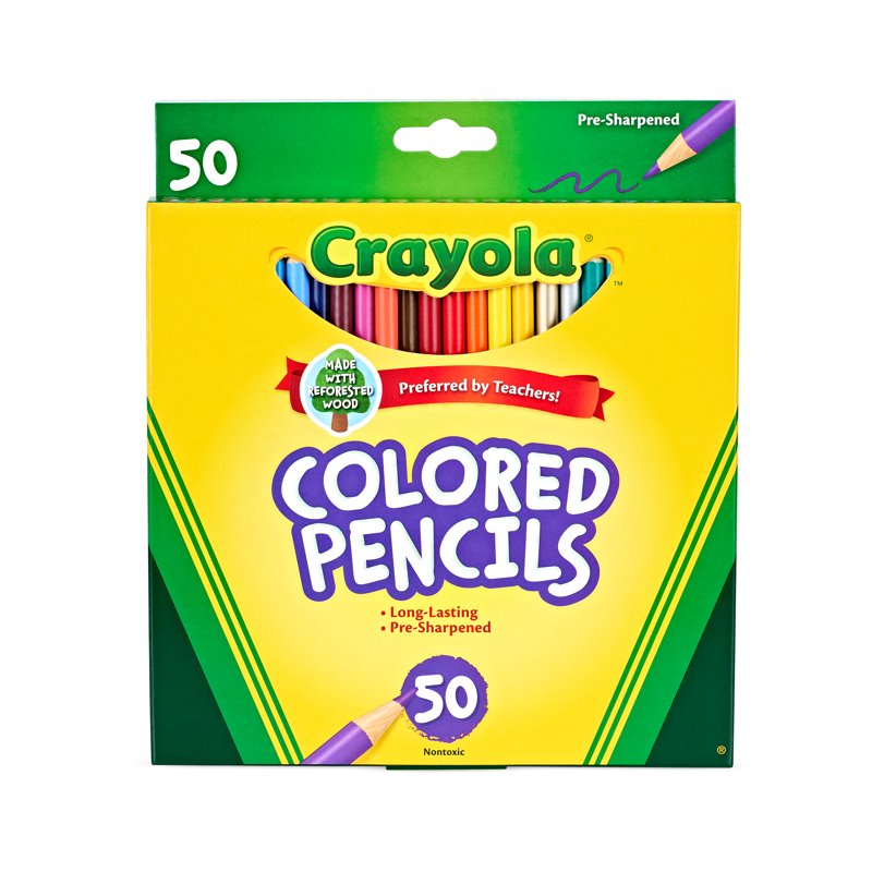 50 Count Colored Pencil Set for Kids and Adults - Non-Toxic Art Supplies