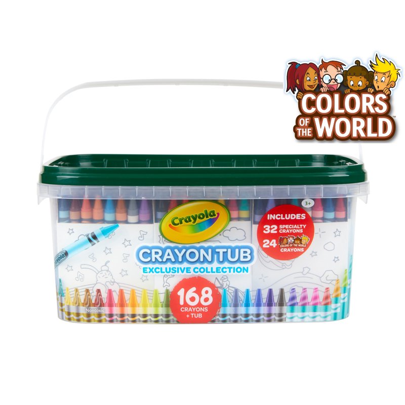 Bulk Crayon Set with Storage Tub - 168 Pack for Kids & Classroom