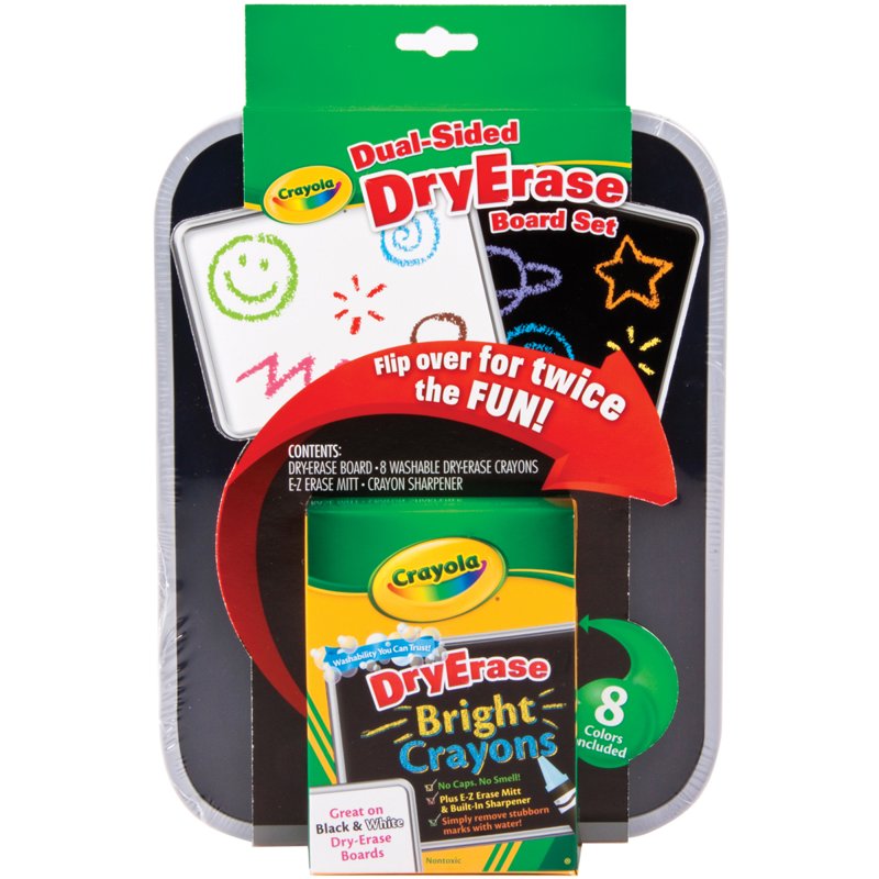 Dual-Sided Dry Erase Board Set with Bright Crayons for Kids