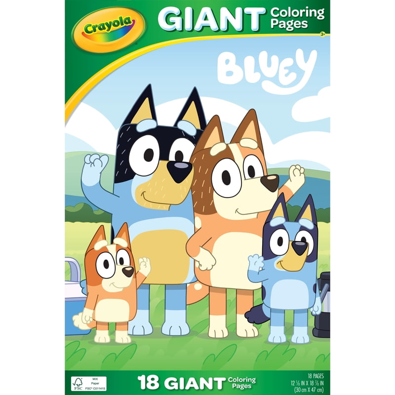 Giant Bluey Coloring Pages Set for Kids - 18 Large Creative Art Sheets