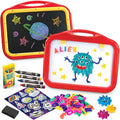 Magnetic Double-Sided Chalkboard and Dry-Erase Board with 77 Accessories for Kids