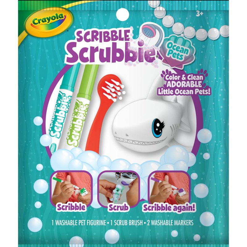 Kids Ocean Animal Coloring Toys with Washable Markers & Brush - Mess-Free Arts & Crafts