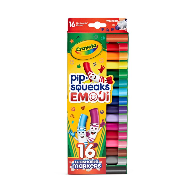 Emoji Stamp Washable Markers Set - 16 Vibrant Colors for Kids & Crafts