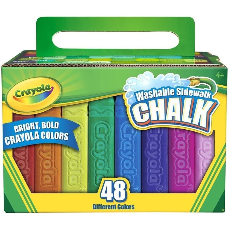 48-Count Washable Sidewalk Chalk Set for Kids and Outdoor Art