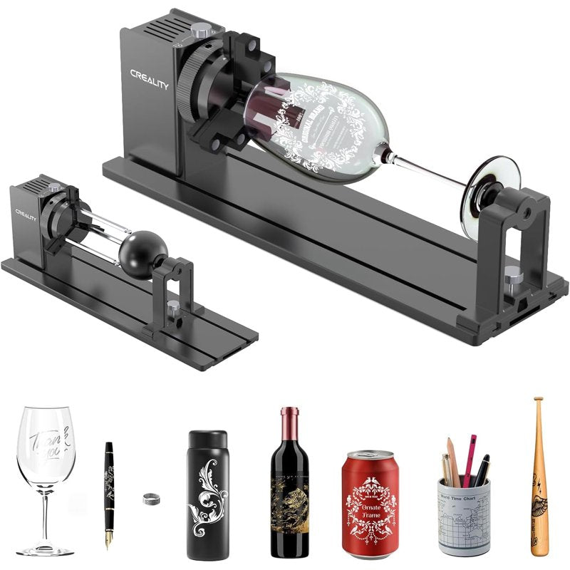 Laser Engraving Rotary Chuck Kit for Cylindrical Objects - 360° Rotation, Adjustable Jaws
