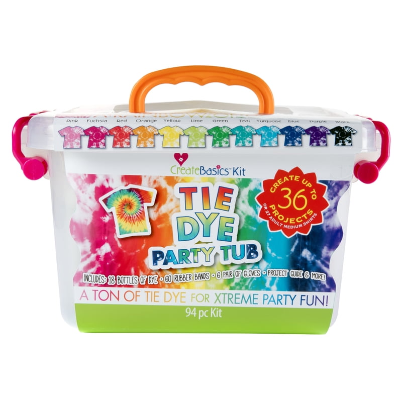 Tie Dye Party Kit with 18 Bottles & Accessories for Group Crafting