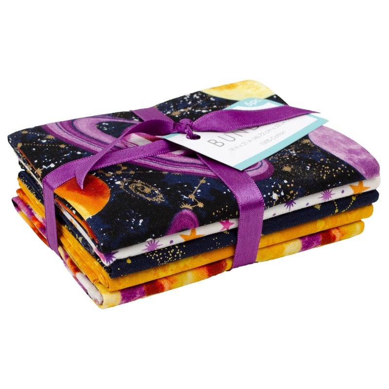 Cotton Galaxy Precut Fabric Bundle - 18x21 Inches, Multicolor 5 Pieces
