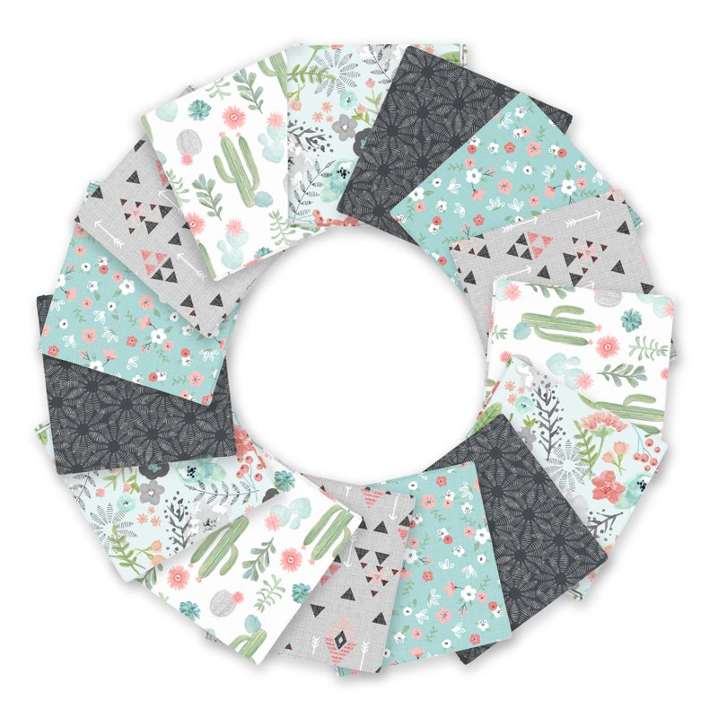 Precut Cotton Fabric Bundle for Quilting Sewing & Craft Projects - 15 Pieces