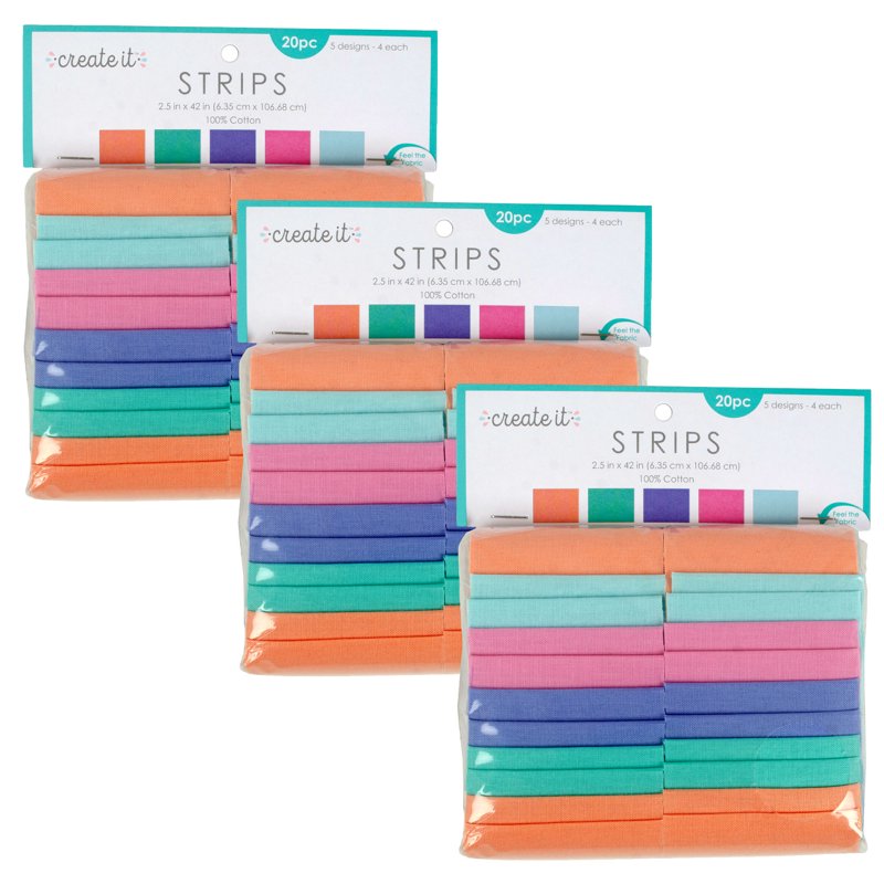Pastel Solid Cotton Fabric Strips - 2.5 x 42 Inches, 60 Pieces for Quilting & Crafts