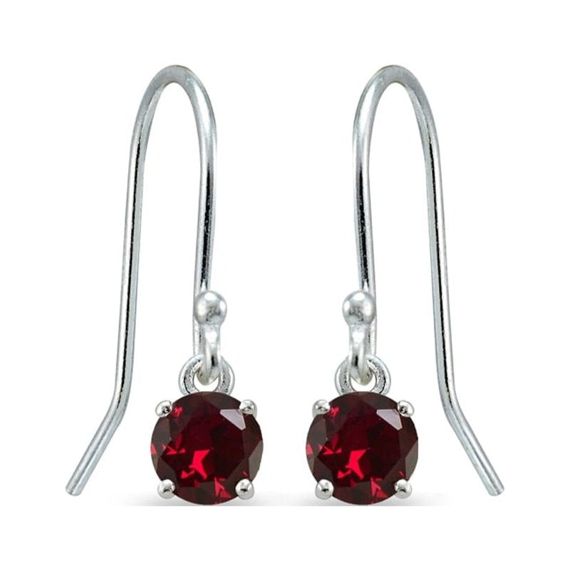 Sterling Silver 5mm Solitaire Dangle Earrings for Women & Teens
