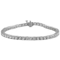 White Sapphire Silver Tennis Bracelet 7.5 Inch Over Brass Jewelry
