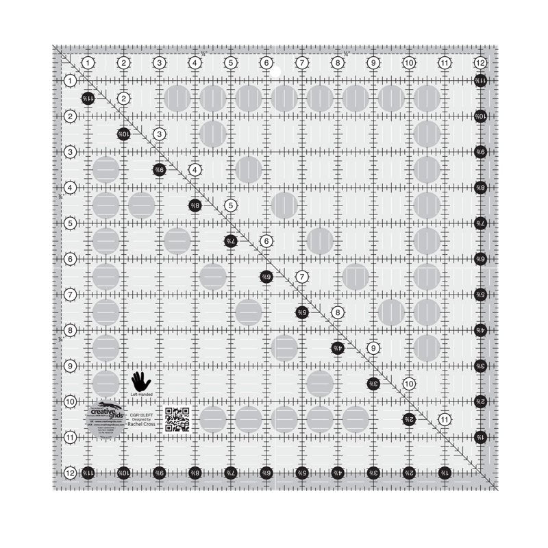 Left Handed Quilting Ruler 12.5 Inch Square for Accurate Sewing