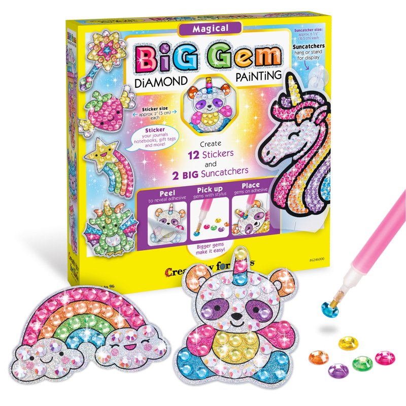 Diamond Painting Kit for Kids - Unicorn Art & Craft Set with 1,000+ Gems