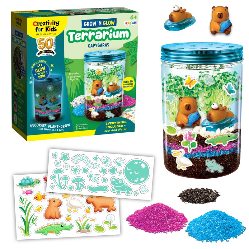 Kids Grow 'N Glow Terrarium Kit - STEM Eco-System Craft & Science Set