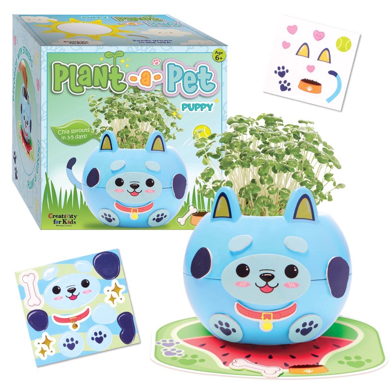 Kids Plant-A-Pet Puppy Gardening & Craft Kit - DIY Arts & Crafts for Kids 6+