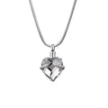 Heart Cremation Urn Necklace for Ashes with Birthstone Crystal Pendant and Velvet Box