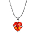 Cremation Urn Necklace for Ashes Heart Memorial Jewelry with Birthstone & Free Funnel Kit