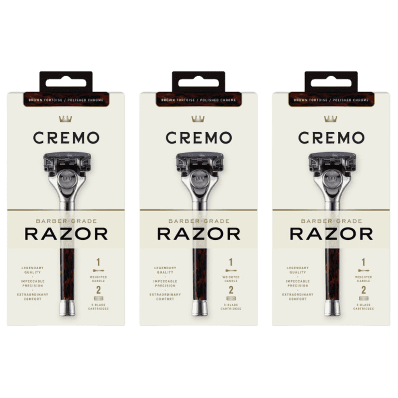Barber Grade Razor with 2 Refill Cartridges - Close Shave & Precision Edging