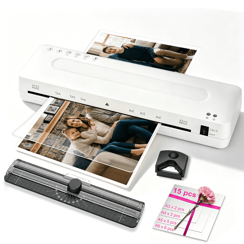 13-Inch 3-in-1 Laminator Machine with Laminating Sheets, Trimmer & Corner Rounder