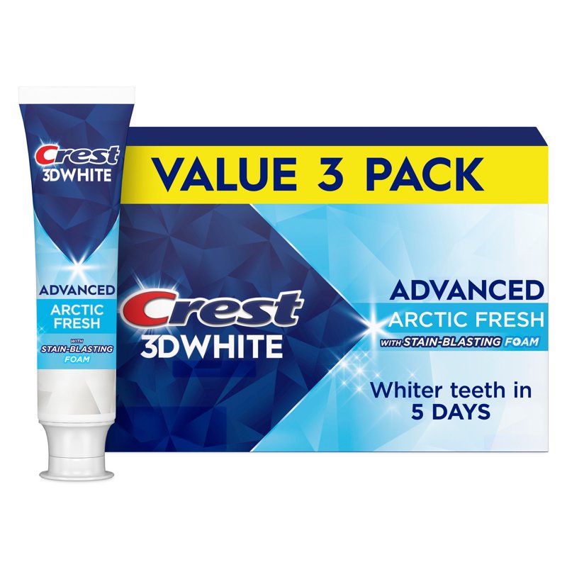 Crest 3D White Advanced Arctic Fresh Whitening Toothpaste - Pack of 3