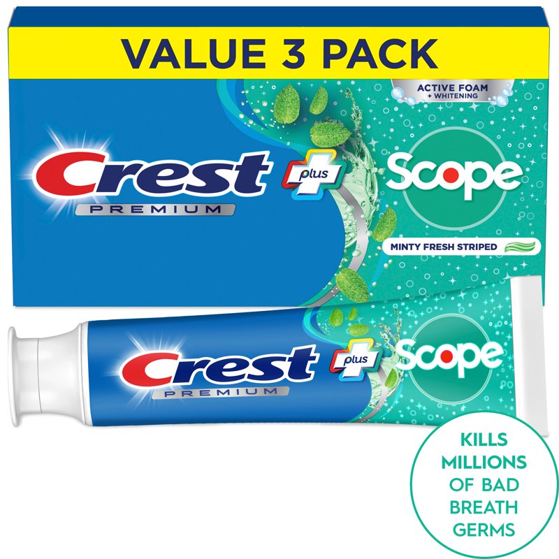 Crest Minty Fresh Whitening Toothpaste 5.2 oz - 3 Pack Oral Care