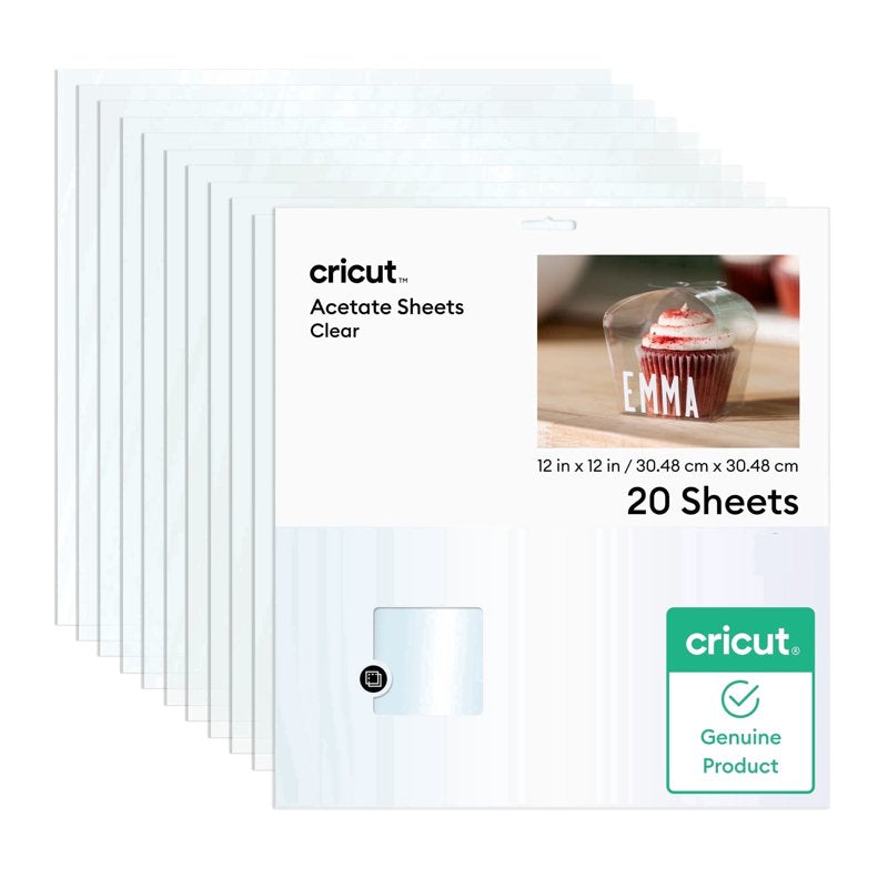 Clear Acetate Sheets 12x12 Inches for Crafts and DIY Projects, 20 Pack