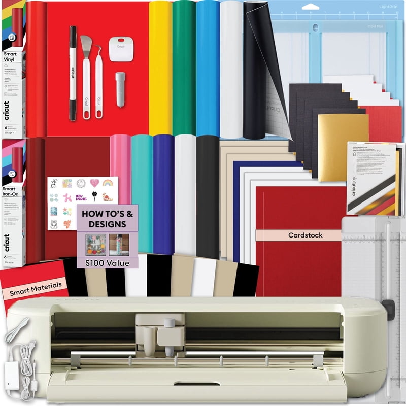 Cricut Explore 5 Cutting Machine Bundle with Vinyl & Iron-On Samplers