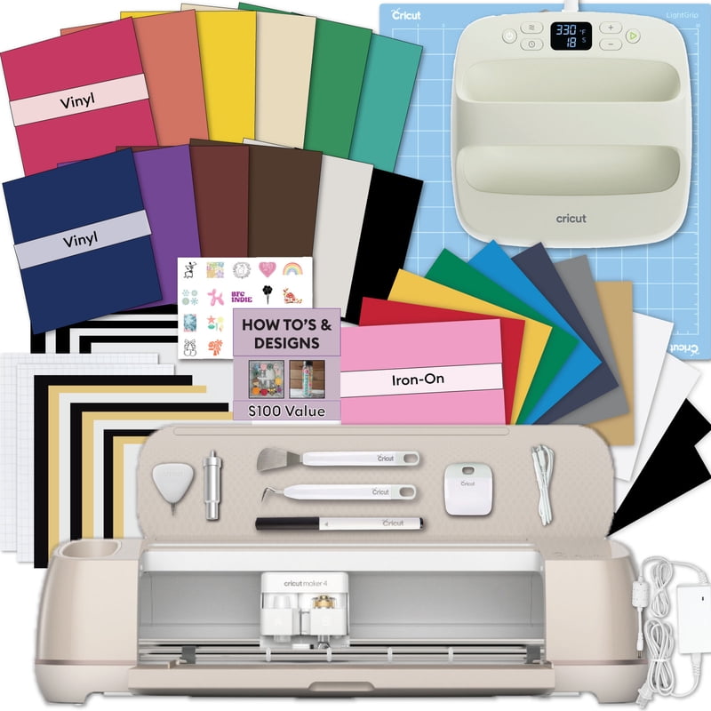 Cricut Maker 4 Cutting & EasyPress SE Bundle for Custom T-Shirts & DIY Projects