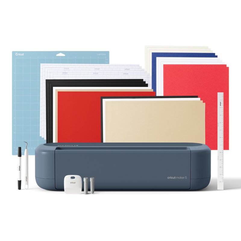 Cricut Maker 5 Die-Cutting Machine Starter Bundle - Slate Blue