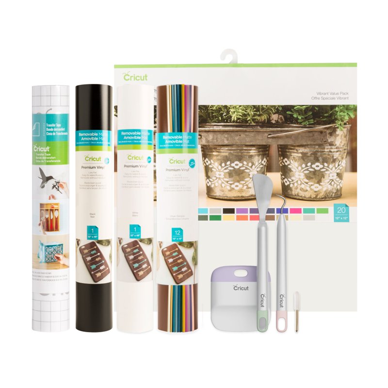 Removable Vinyl Crafting Bundle with Tools and Transfer Tape