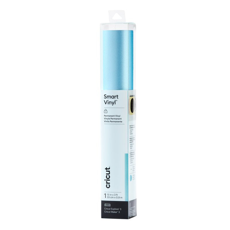 Permanent Shimmer Vinyl Roll - Light Blue 13 x 36 Inches for Cricut and Crafts