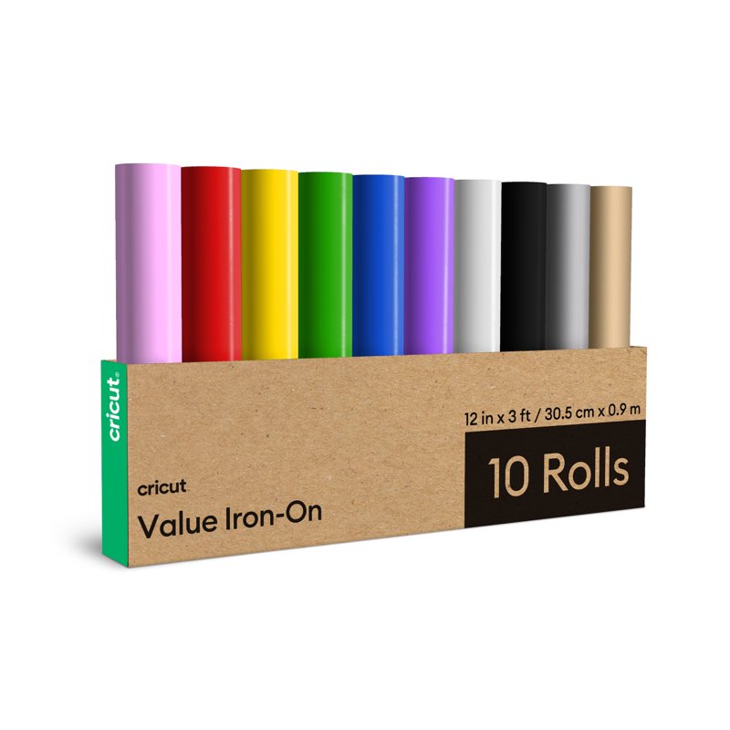Cricut Rainbow Iron-On Transfer Sheets - 12 in x 3 ft, 10 Pack for Fabric Projects