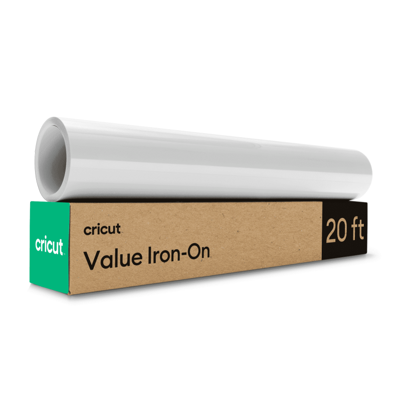 Heat Transfer Vinyl Roll 12x20 ft for Cricut & Iron-On Projects - White