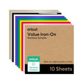 Heat Transfer Iron-On Sheets Rainbow Sampler 12x12 Inches - 10 Pack